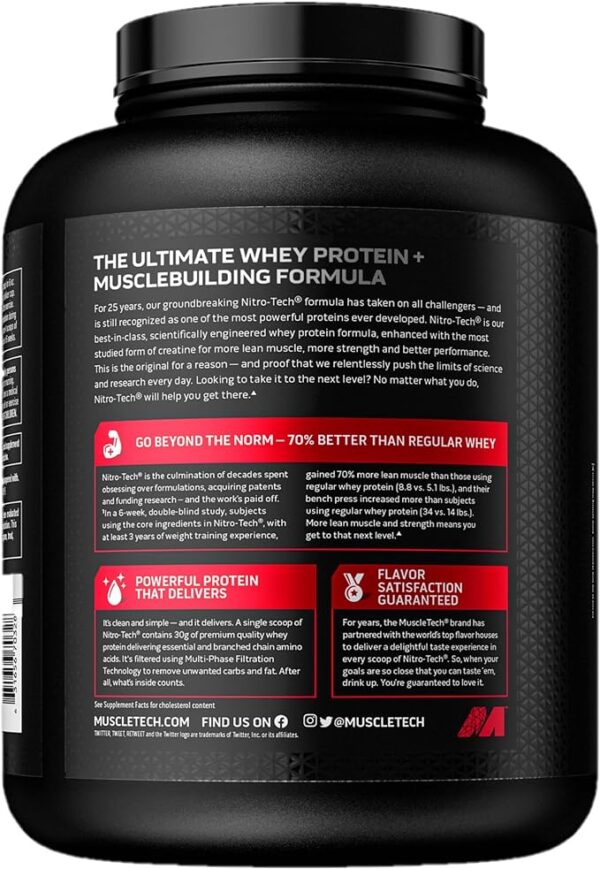 MuscleTech NitroTech Whey Protein Powder - Image 3