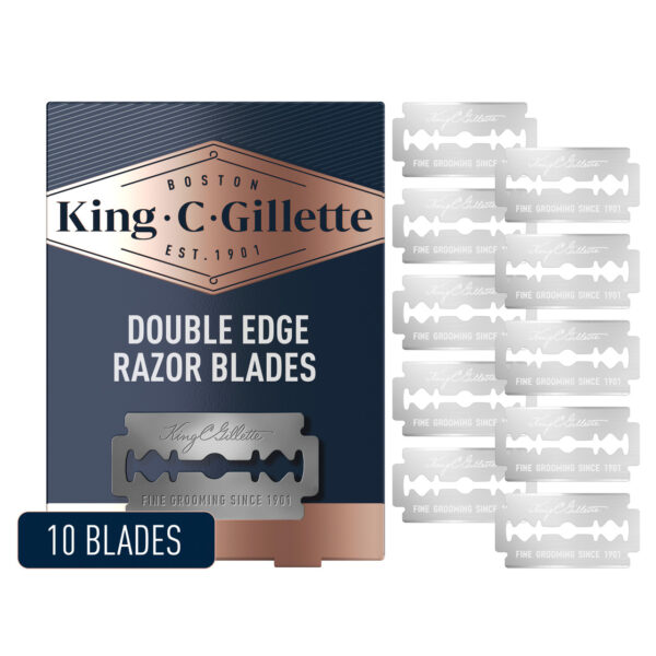 King C. Gillette Double Edge Safety Razor Refill Blades (10 Count)