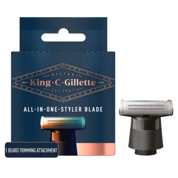 King C. Gillette All-in-One Styler Blade Refill with 4-Directional Metal Razor Blades, 1 Refill